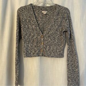 Billabong Size Medium Cropped Lightweight Cardigan, Cream, Black, Gray, Brown